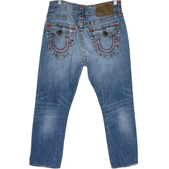 TRUE RELIGION Men’s Ricky Distressed Relaxed Straight Jean size 30 - Picture 9 of 10